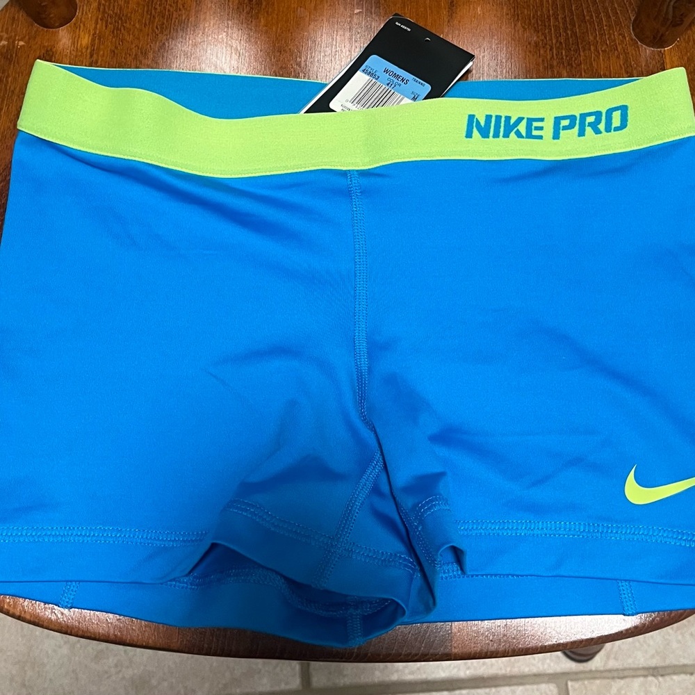 Dri-Fit Nike Pro Blue and Green Training Shorts